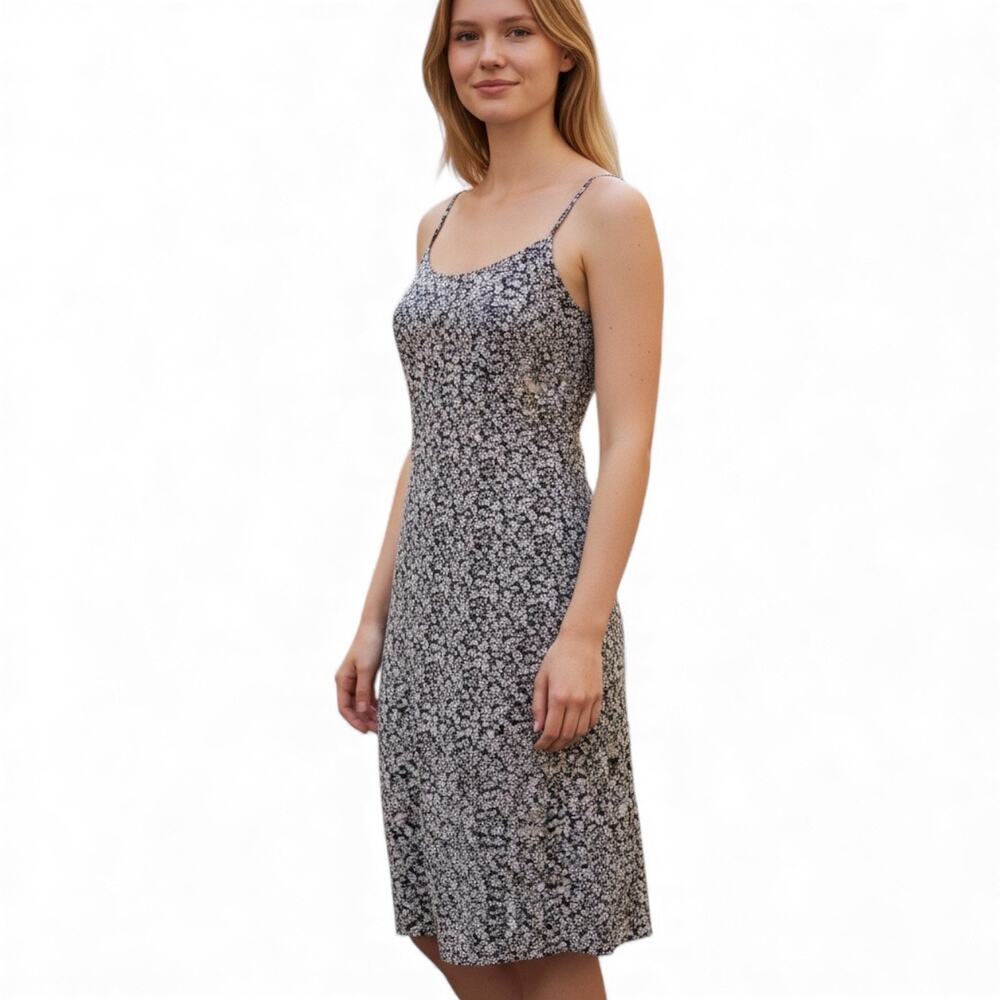 Abercrombie & Fitch Women’s Grey and Purple Floral Print sleeveless dress size S